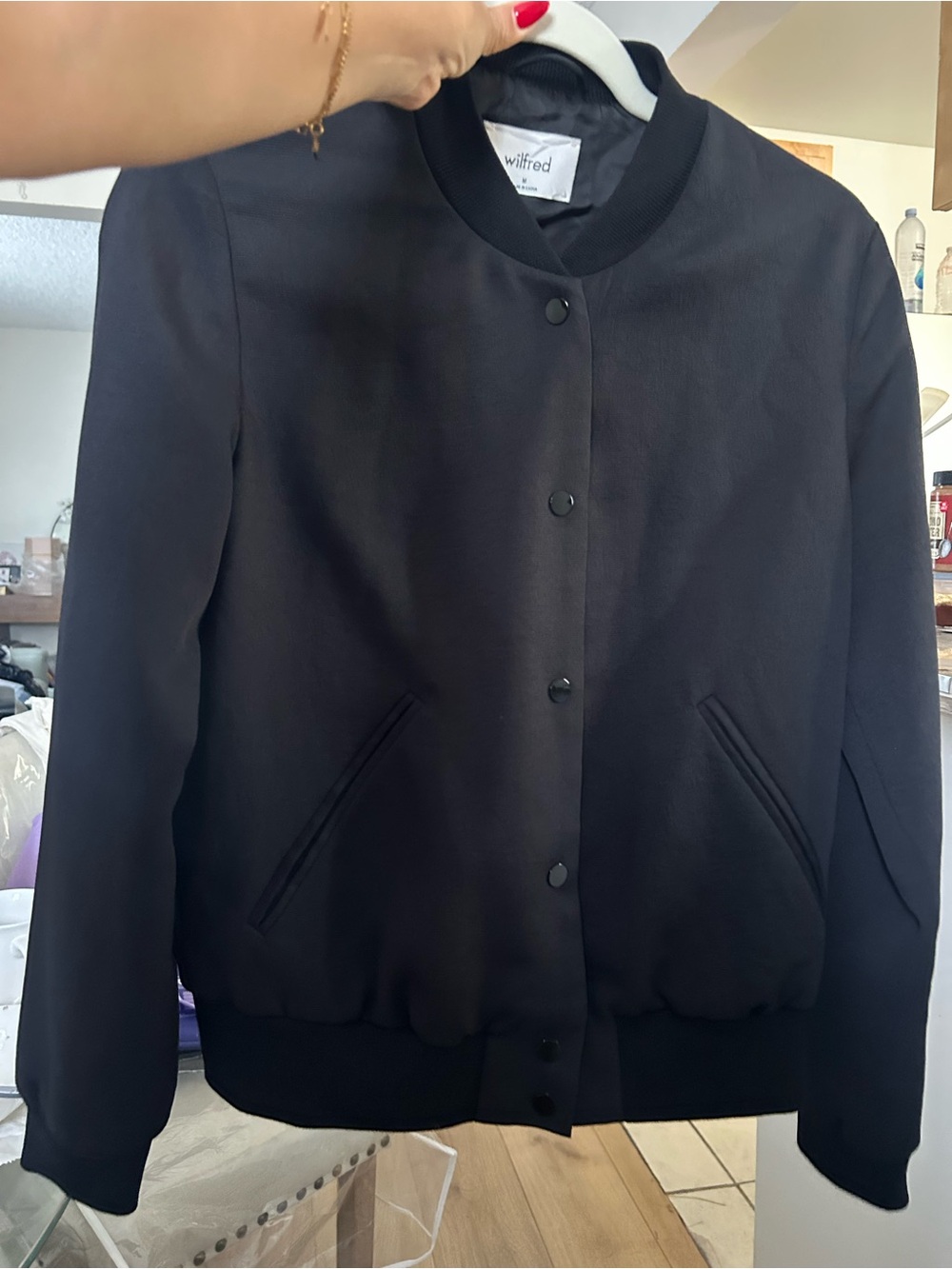 Wilfred Black Bomber with Snap Front